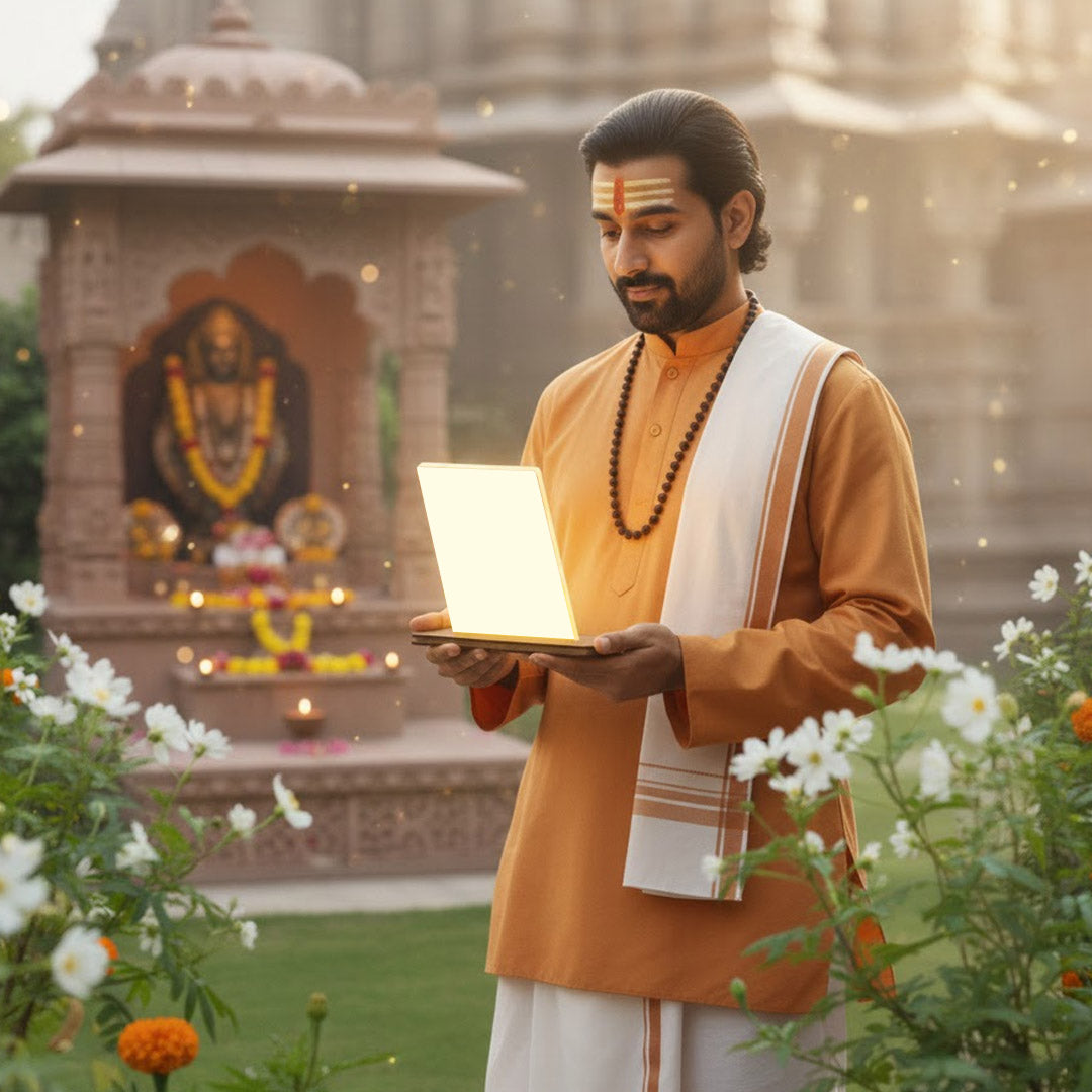 Premanand Maharaj Ji Warm LED Acrylic Table Lamp-5×6.5"