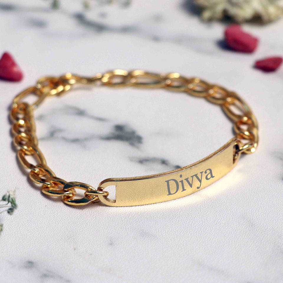 Amazon.com: Elemtansy Custom Name Bar Bracelet for Women, Double Sides  Engraved Name Bracelet with Adjustable Chain, Gift for Birthday Graduation  : Handmade Products