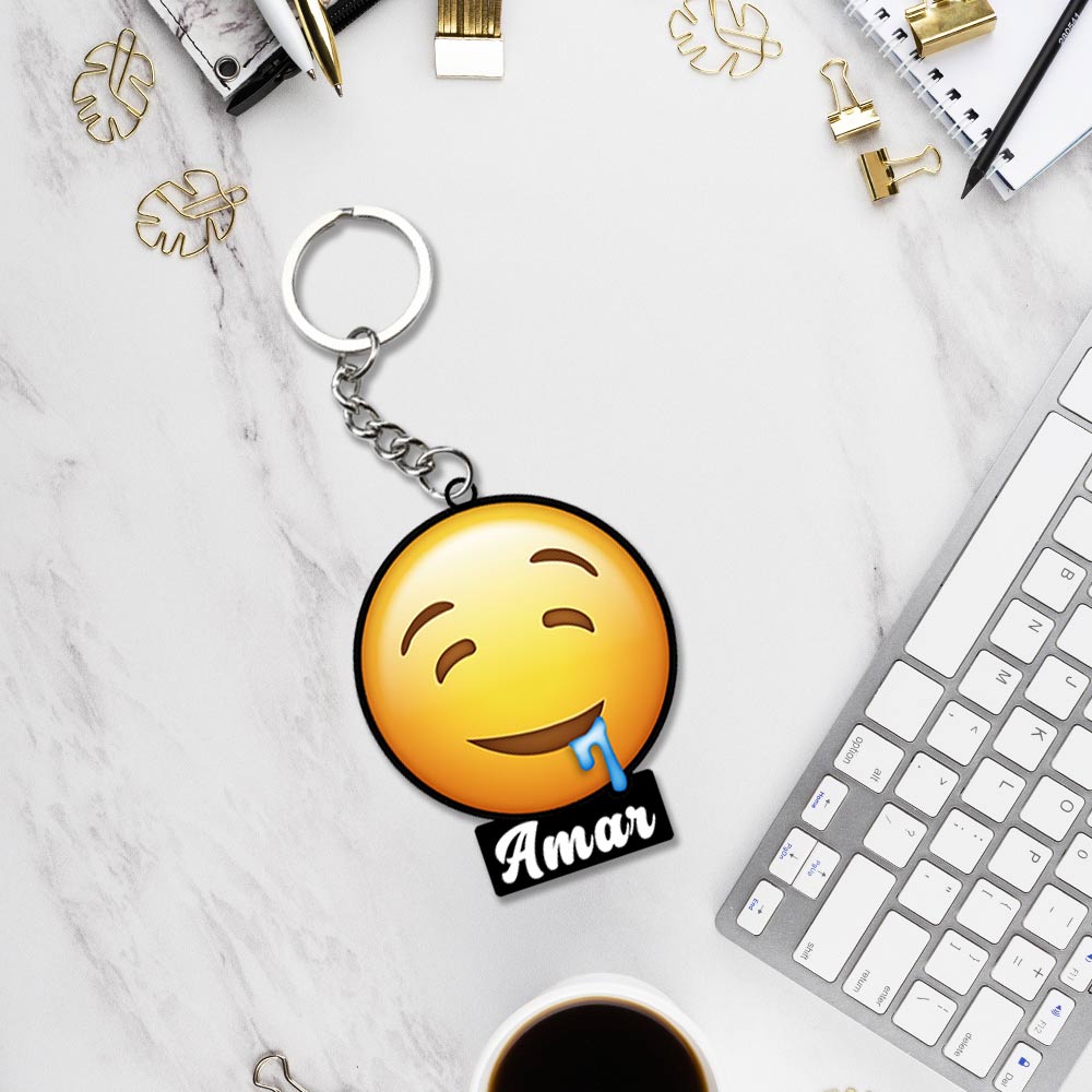 Emoji Keychain With Name: Emoji Keyring | Love Craft Gifts