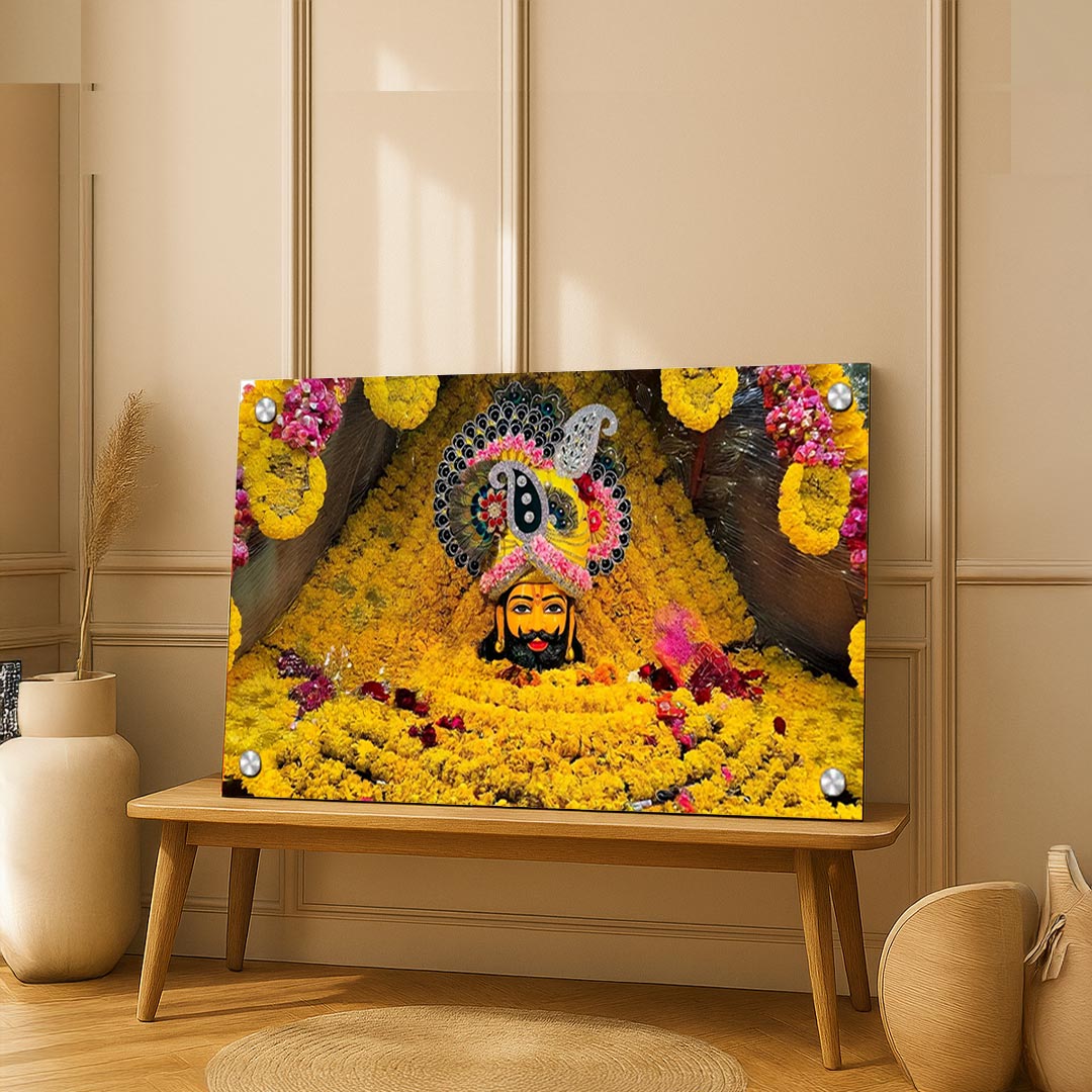 Love Craft Gifts – Khatu Shyam Ji Premium Acrylic Wall Frame | UV Printed | 24×36 inch | Stud Mounting