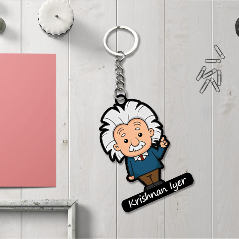 Scientist Keychain With Name
