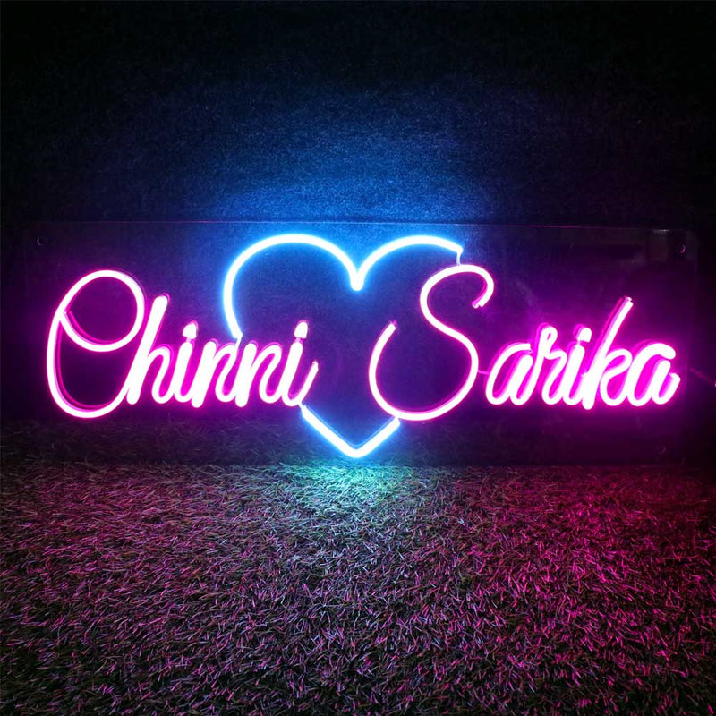 Customized Neon Name Light Frames For Couples