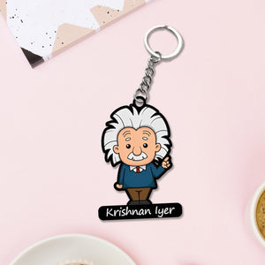 Scientist Keychain With Name