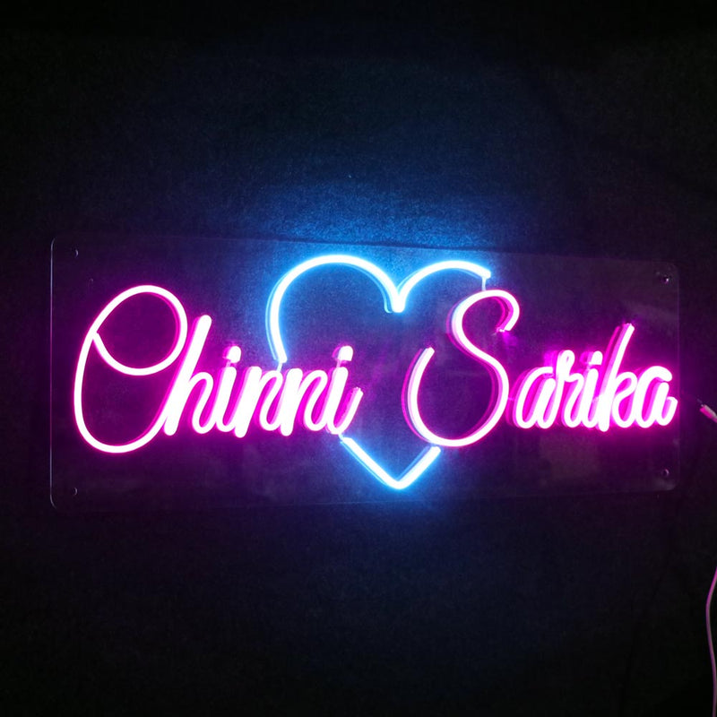 Customized Neon Name Light Frames For Couples