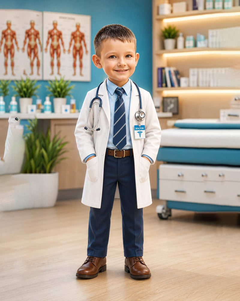 Personalized Future Doctor Digital Portrait for Kids | Medical Hero Artwork