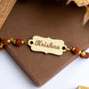 Personalized Name Rudraksha Rakhi for Brothe | Love Craft Gifts | 