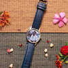 Customized Blue Leather Wrist Watch | Love Craft Gifts