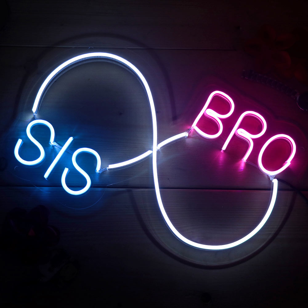 Bro Sis Infinity Neon Light Frames - love craft gift