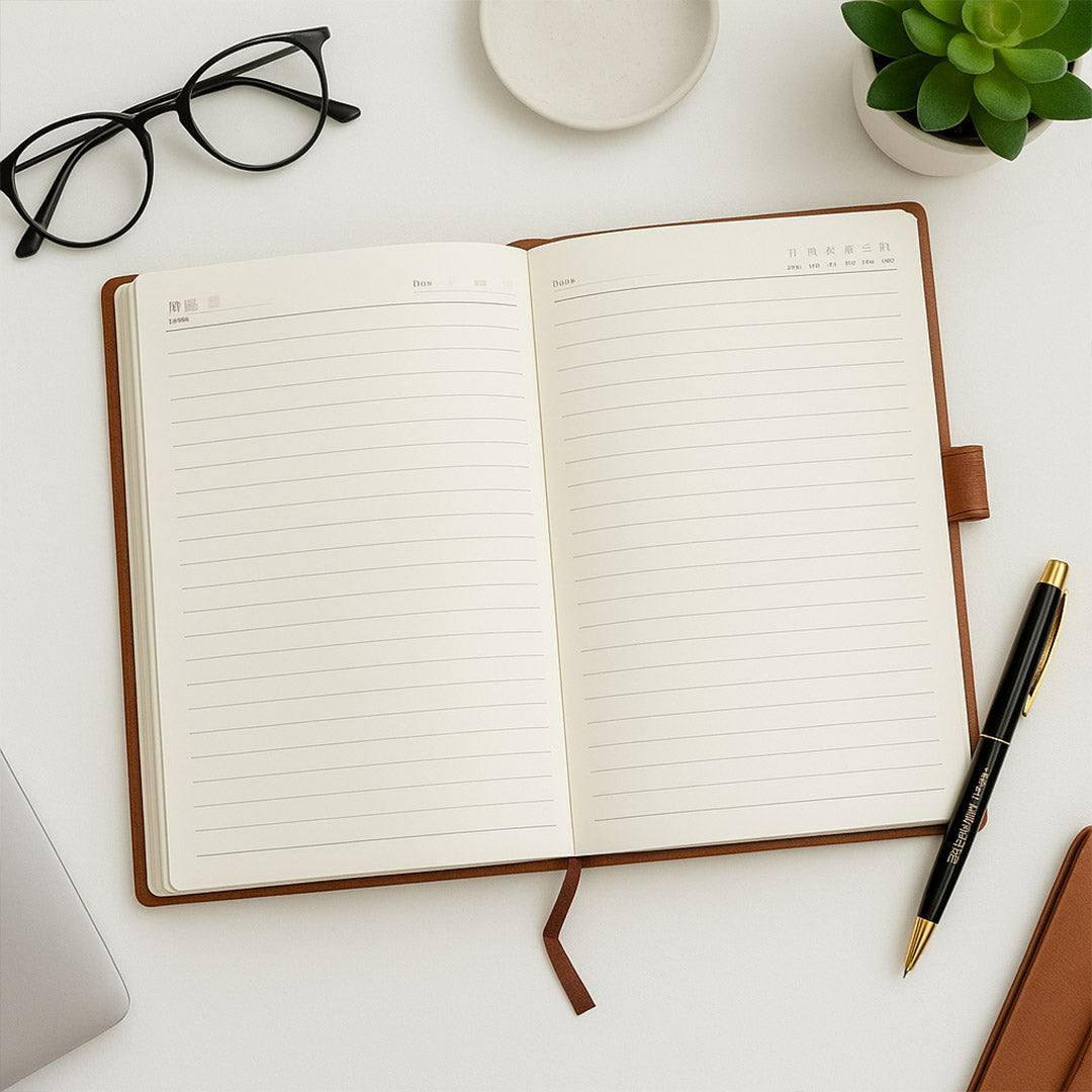 Personalized Brown Leather Notebook with Pen – Custom Name Diary Gift Set | Love Craft Gifts