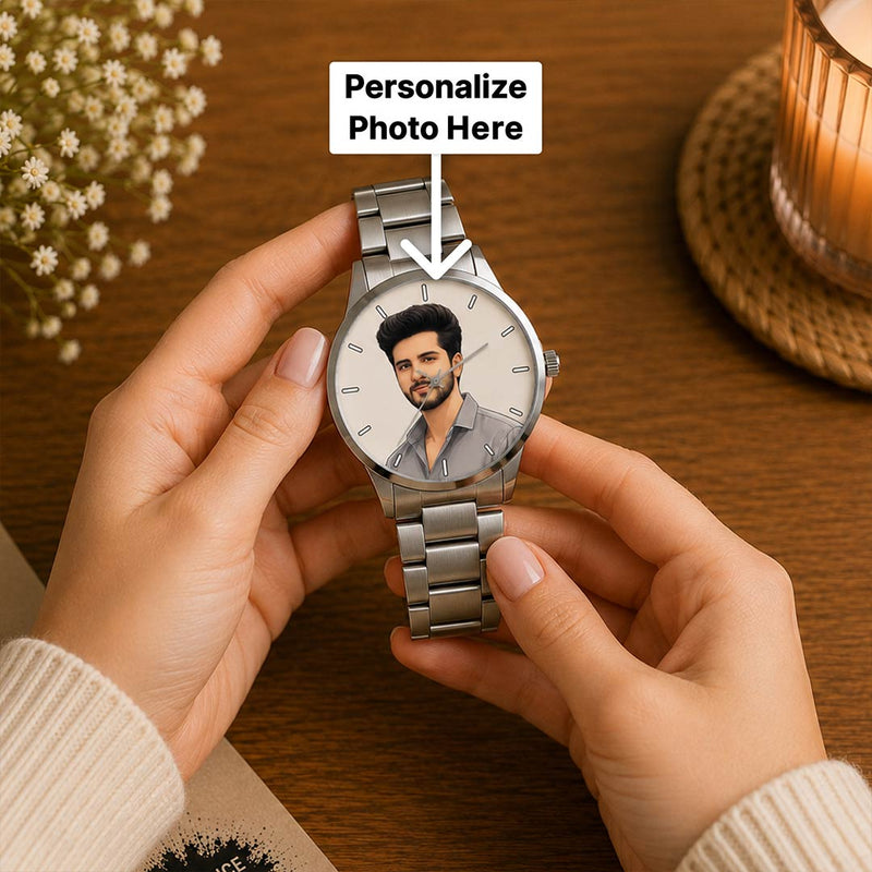 AI Portrait Personalized Watch | Custom Photo Illustration Wrist Watch | Love Craft Gifts™