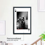 Personalized Black & White Couple Wall Frame – Ace of Spades Design 8x12 inch | Love Craft Gifts