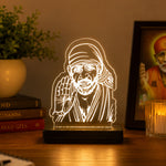 Sai Baba LED Car Dashboard Lamp – Premium Acrylic Shirdi Sai Baba Dashboard Light for Car Interior, Home Temple Decor & Spiritual Gift | LoveCraftGifts™
