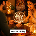 Maa Saraswati LED Acrylic Lamp – Goddess of Knowledge Decorative Night Light for Study Table, Home Temple & Spiritual Gifting | LoveCraftGifts™