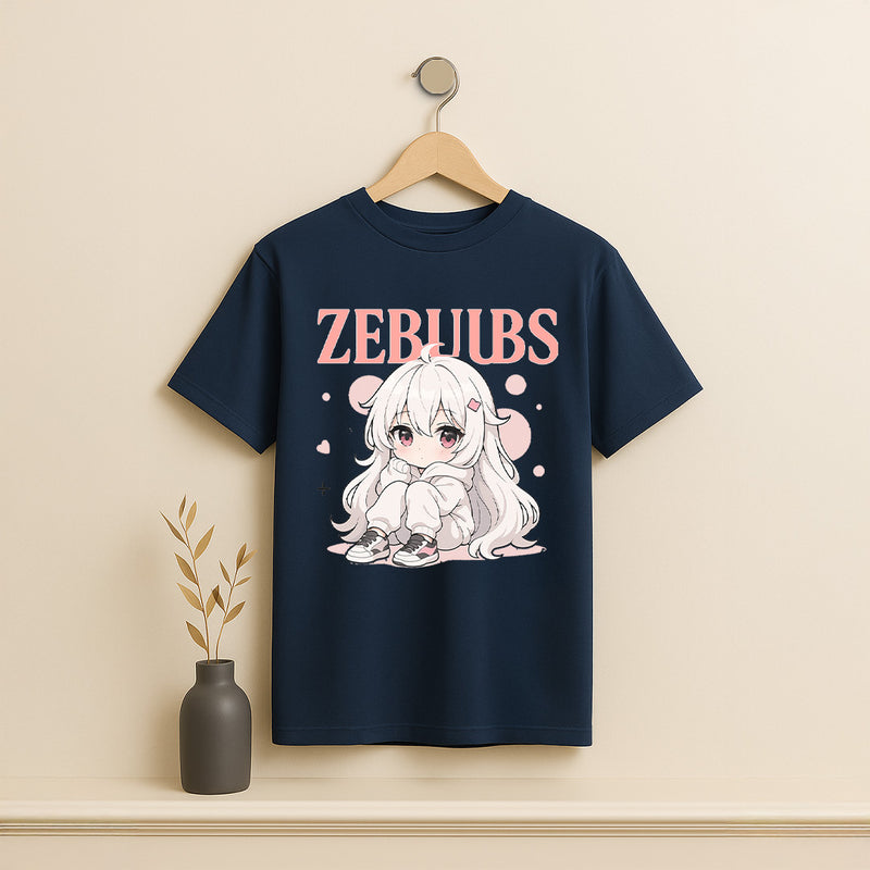 ZEBJUBS Kawaii Anime Girl Graphic T-Shirt – Soft Aesthetic Style | Love Craft Gifts