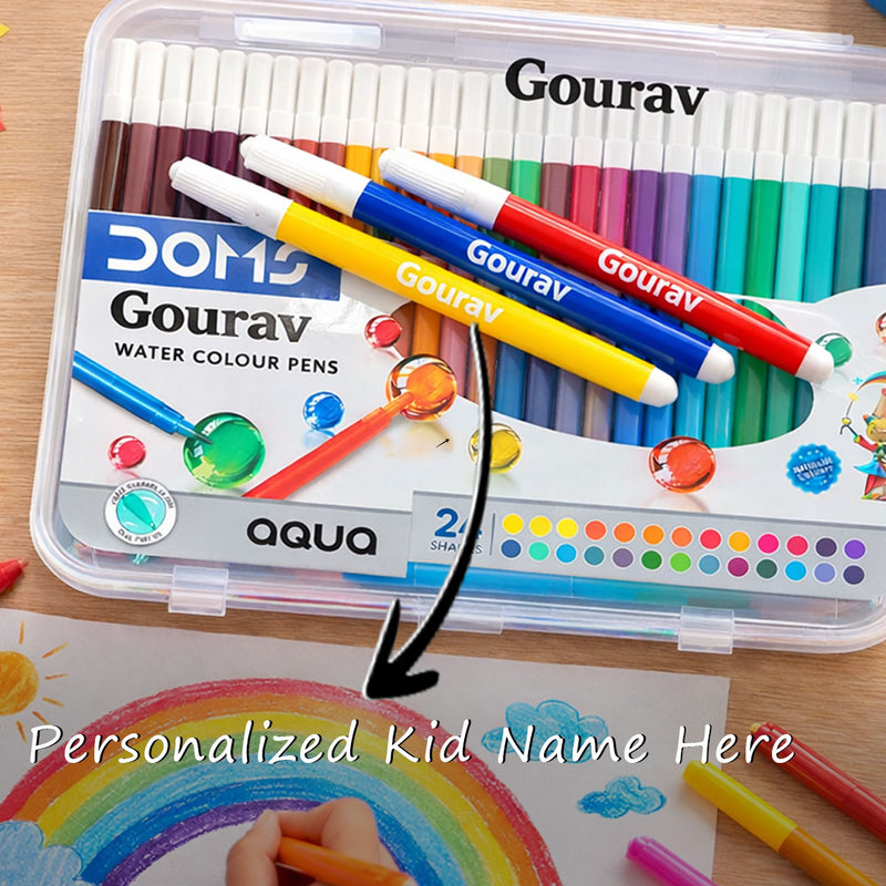 Personalized DOMS Aqua Watercolour Sketch Pen Set – 24 Shades