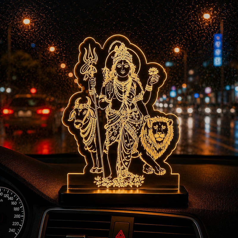 Ardhanarishwar LED Car Dashboard Lamp – Premium Acrylic LED Light for Car Dashboard, Home Temple Decor & Spiritual Gift | LoveCraftGifts™