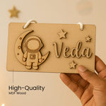 DIY Wooden Nameplate for Kids – Astronaut & Unicorn (4x8") | Love Craft Gifts