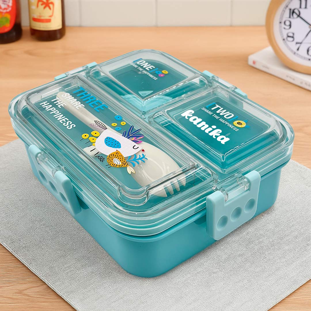 Personalized Unicorn Lunchbox with Spoon & Container – Pink, Blue, Green | Love Craft Gifts