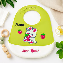 Personalized Bunny Silicone Bib for Babies