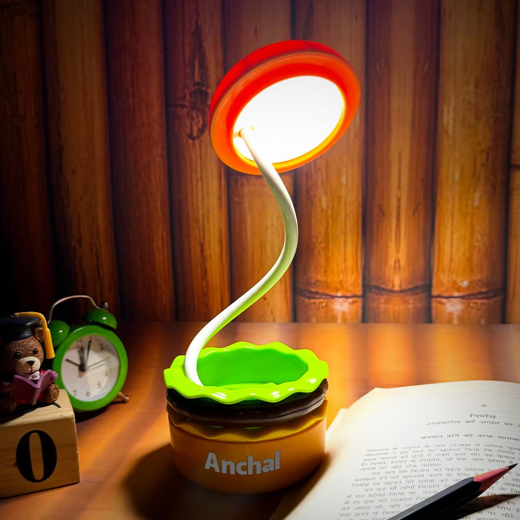 Personalized Burger Lamp with LED Light and Built-In Sharpener