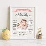 Personalized Baby Birth Stats Frame – Custom Newborn Keepsake with Name, Date & Photo| Love Craft Gifts