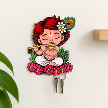 Krishna Wooden Wall Key Holder