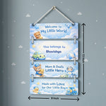 Personalized Teddy Boy Kids Room Wall Hanging (9x13 Inch) – Custom Name Wooden Decor | Love Craft Gifts