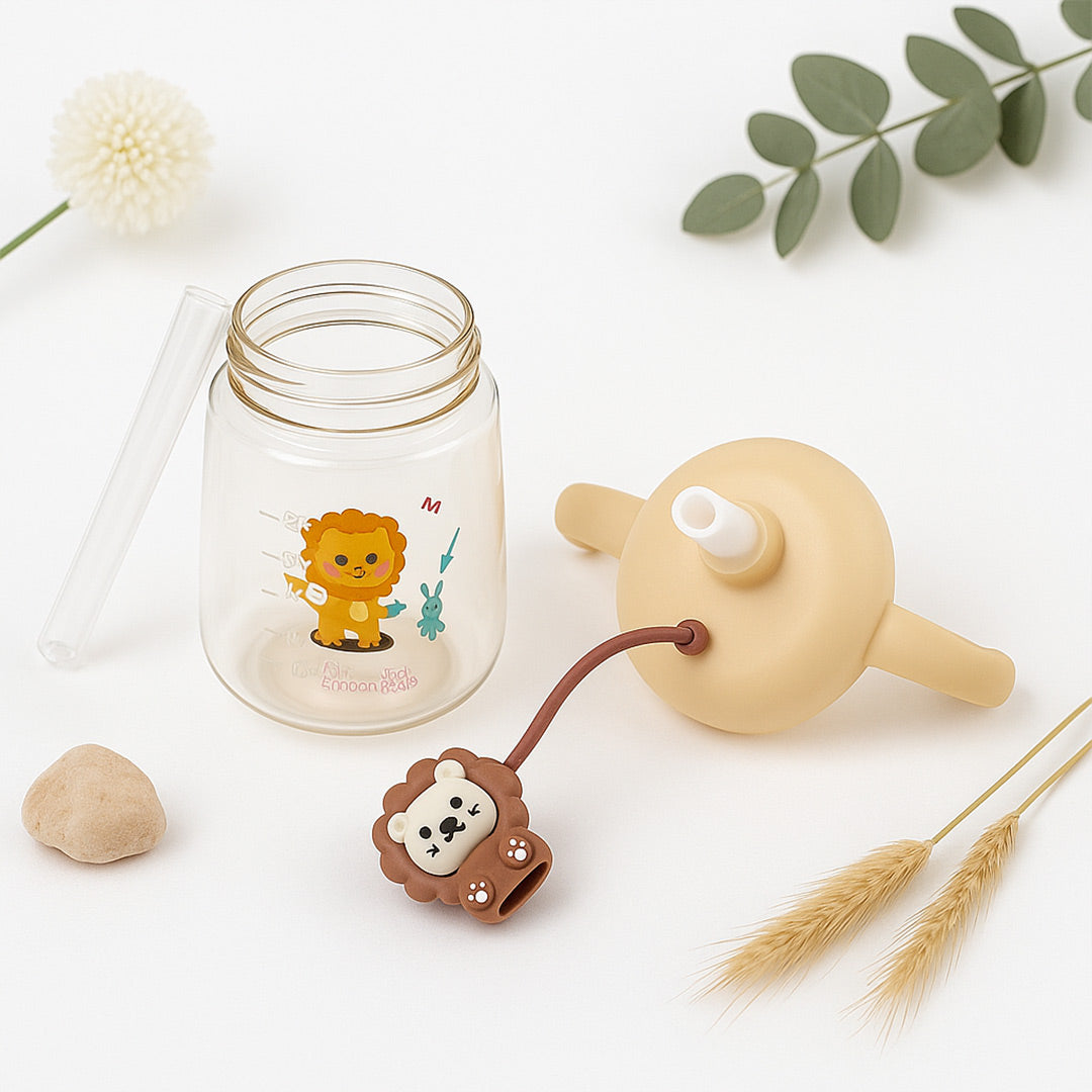Personalized Baby Sipper Cup with Lion Design – 250ml with Handles | Love Craft Gifts