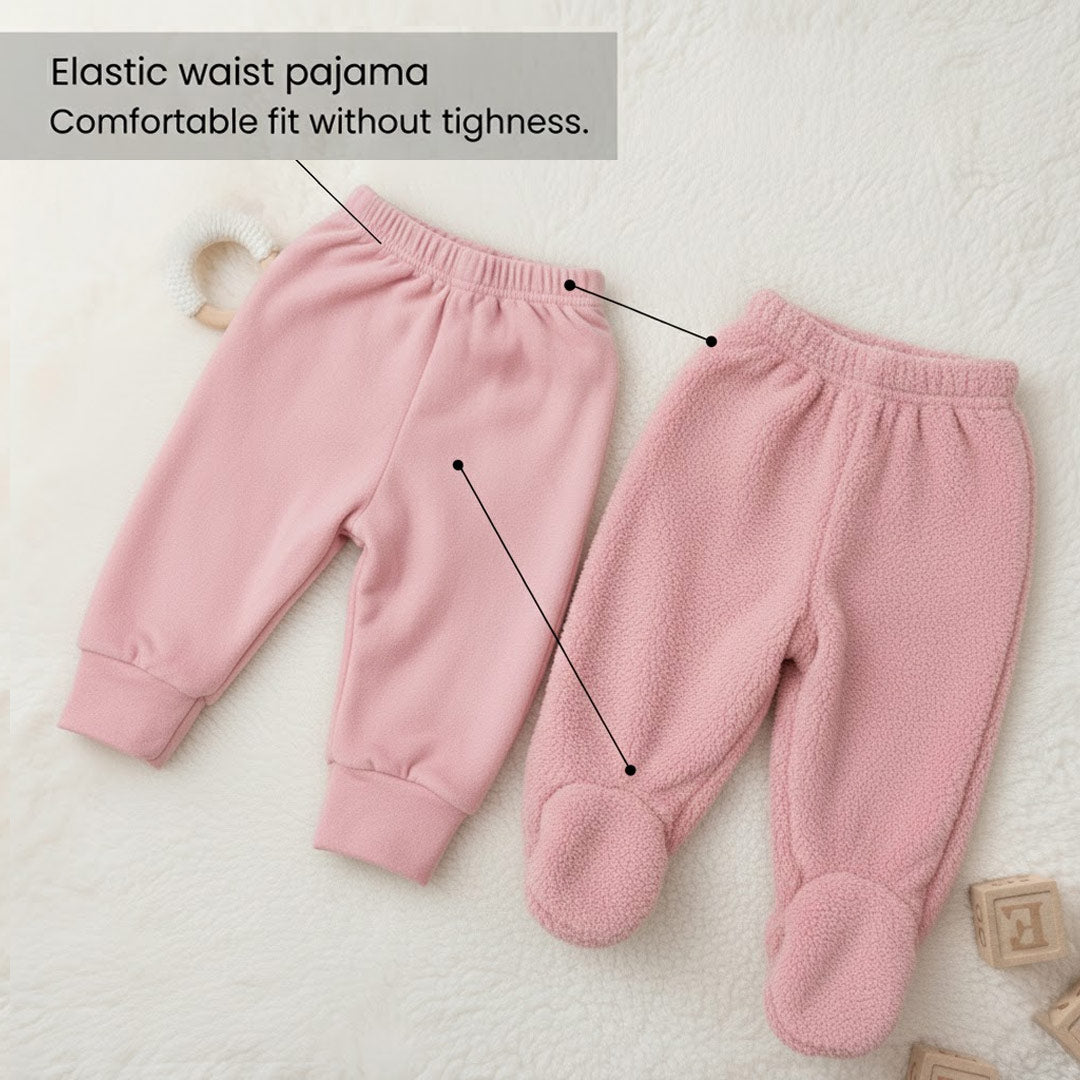 Baby Pink Winter Fleece Clothing Set – 4-in-1 | Love Craft Gifts