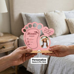 Personalized Baby Birth Detail Frame – Custom Newborn Footprint Photo Frame (7×7 Inch) | Love Craft Gifts