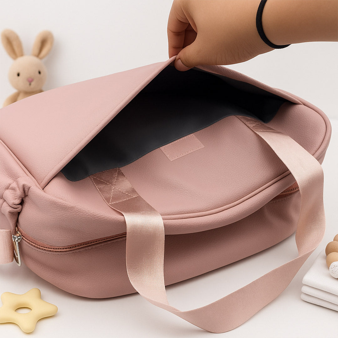 Personalized Baby Essentials Organizer Bag – Pink | Love Craft Gifts