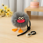 Fluffy Duck Bag Charm – Pink, Grey & White | Love Craft Gifts