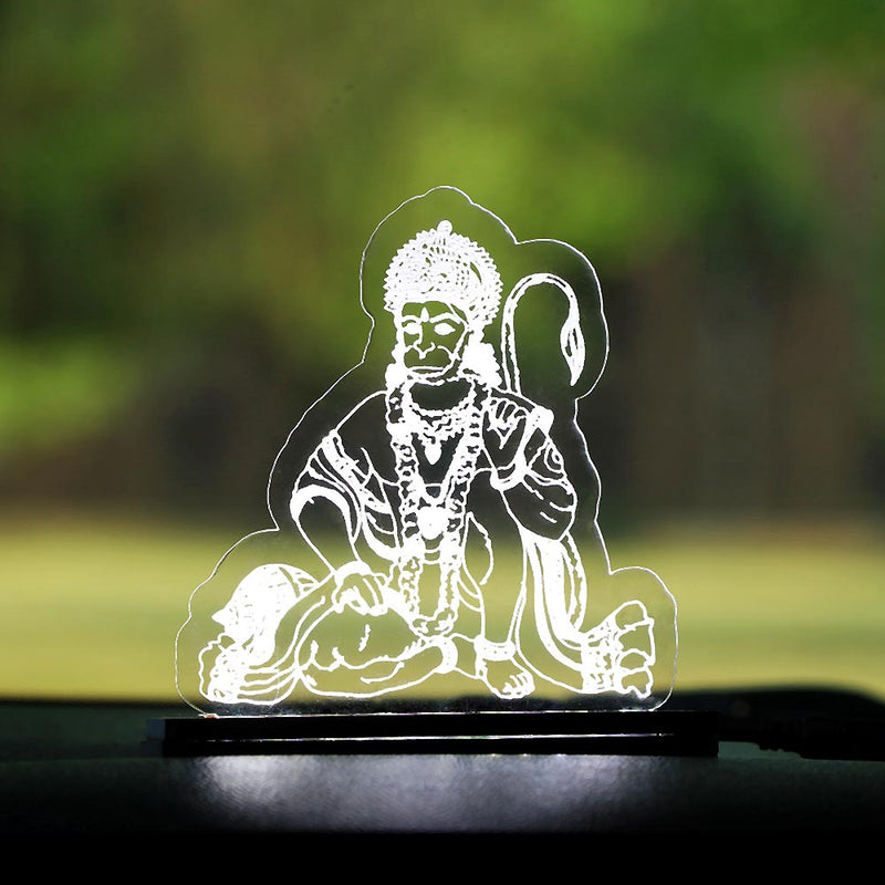 Lord Hanuman LED Car Dashboard Lamp – Premium Acrylic Bajrangbali Dashboard Light for Car Interior, Home Decor & Spiritual Gift | LoveCraftGifts™