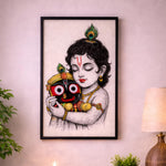 Bal Krishna with Jagannath Wall Frame – Divine Krishna Spiritual Wall Art (Multiple Sizes) | Love Craft Gifts