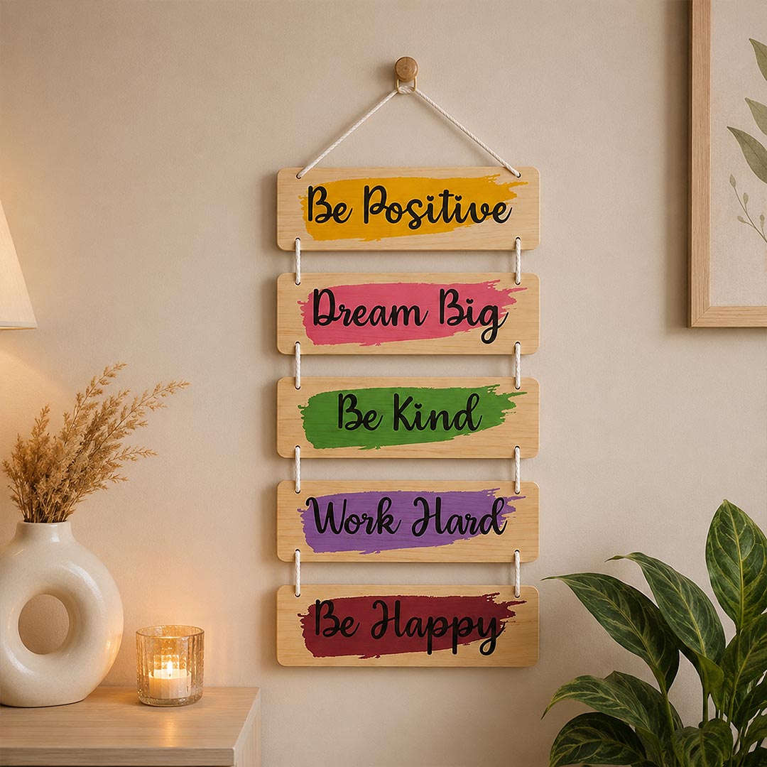 Be Positive Dream Big Wooden Motivational Wall Hanging | 9×15 Inch | Love Craft Gifts™