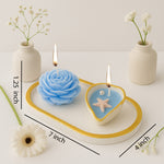 Ocean Theme Decorative Candle Set – Seashell & Floral Scented Wax Art in Tray | Love Craft Gifts