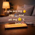 You Are My Sun, Moon & Stars – Personalized Name Acrylic LED Lamp | Love Craft Gifts