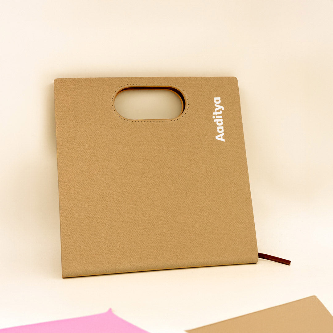 Personalized Beige Handle Notebook | Love Craft Gifts