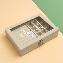 Beige Velvet Jewellery Organizer Box