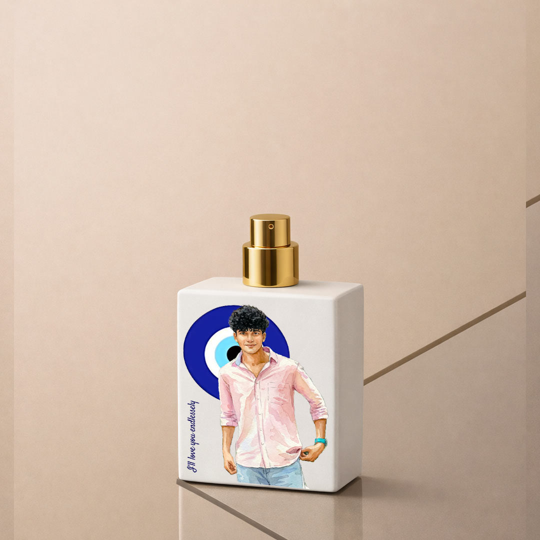 Happy Birthday Theme – Evil Eye Style Personalized Bellavita White Oud Eau De Parfum (100ml) | Love Craft Gifts