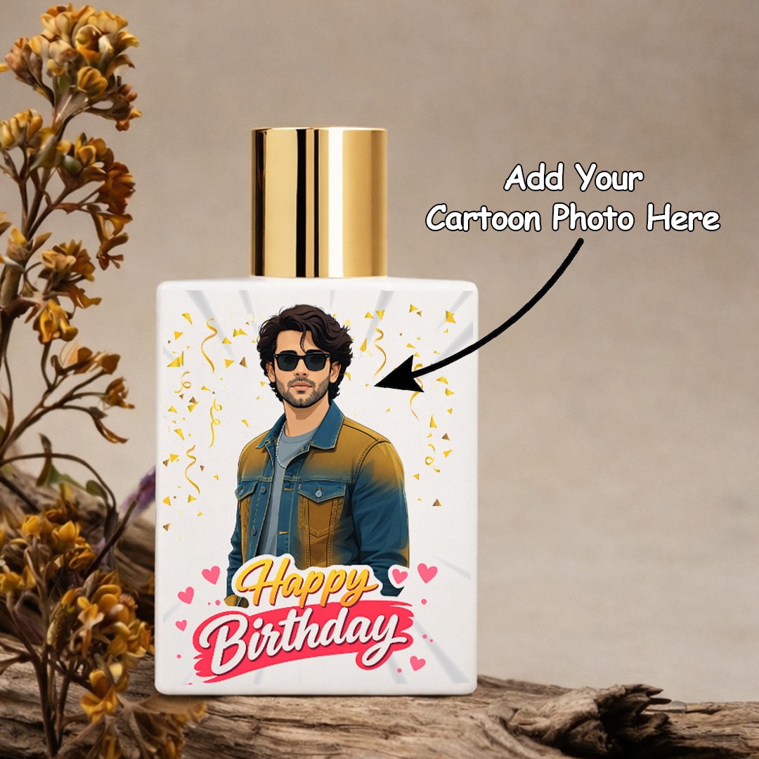 Happy Birthday Personalized Cartoon Perfume – Bellavita White Oud Eau De Parfum (100ml) | Love Craft Gifts