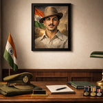 Bhagat Singh Patriotic Portrait Wall Frame – Inspirational Indian Freedom Fighter Wall Art | Love Craft Gifts