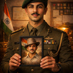 Bhagat Singh Patriotic Portrait Wall Frame – Inspirational Indian Freedom Fighter Wall Art | Love Craft Gifts