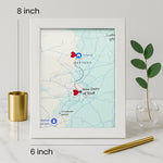 Personalized Long-Distance Map Frame Gift | Love Craft Gifts