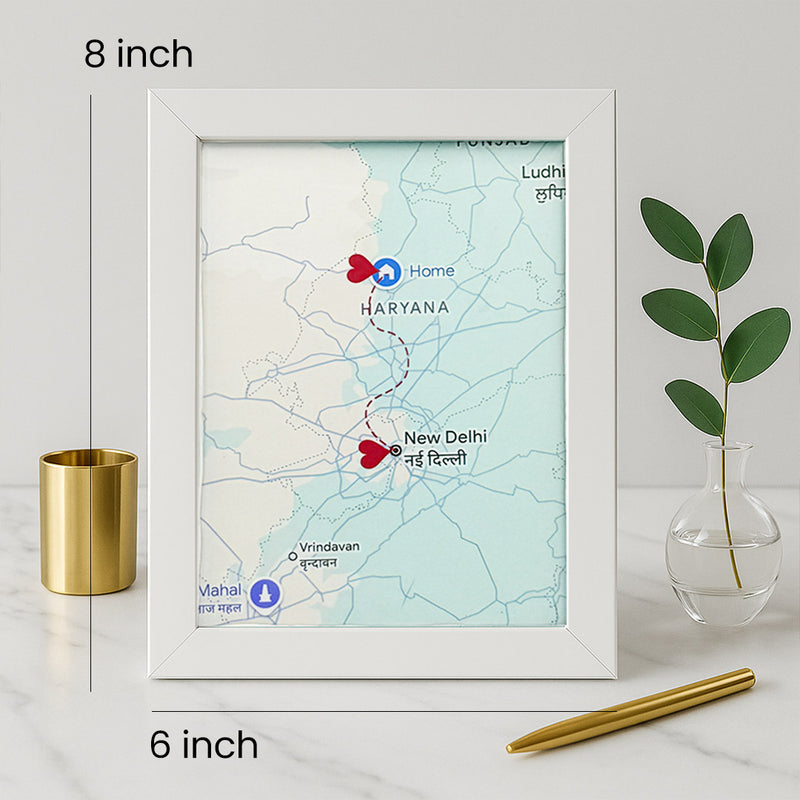 Personalized Long-Distance Map Frame Gift | Love Craft Gifts