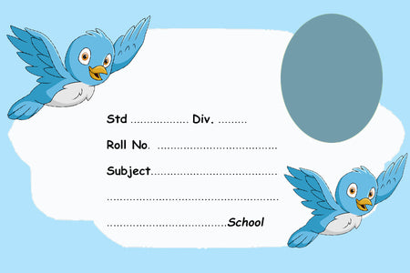 Personalized Blue Bird Name Slips | 12x18" Sheet with 36 Labels