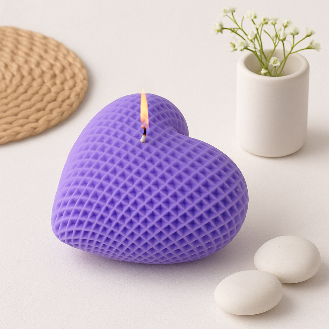 Heart Textured Soy Wax Candle | Love Craft Gifts