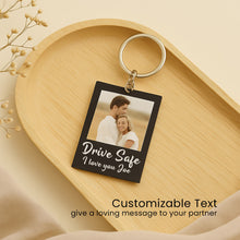 Black Acrylic Personalized Drive Safe Keychain
