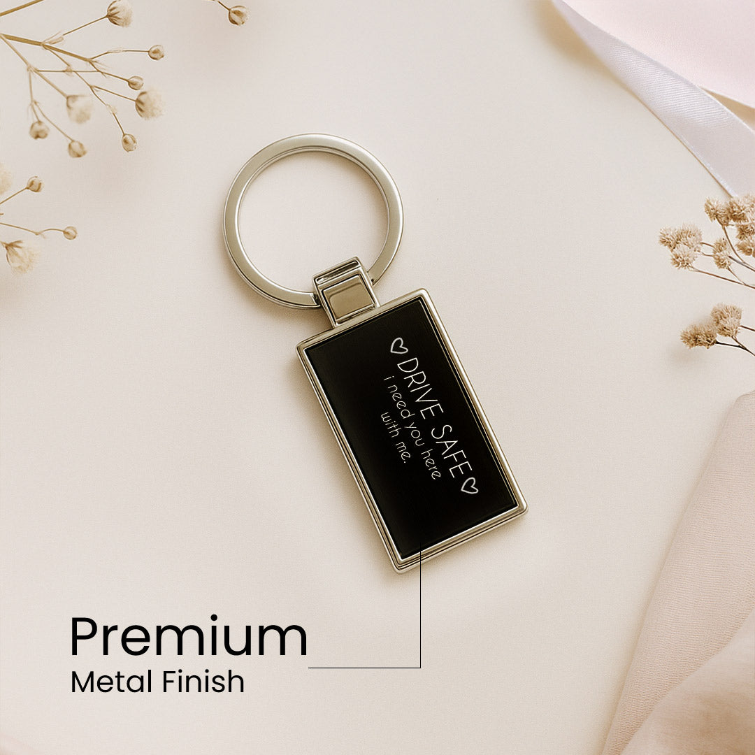 Black Metal Drive Safe Keychain| Love Craft Gifts