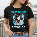 Personalized Rukia Kuchiki Anime Name T-Shirt for Women – Custom Printed Black Tee | Love Craft Gifts